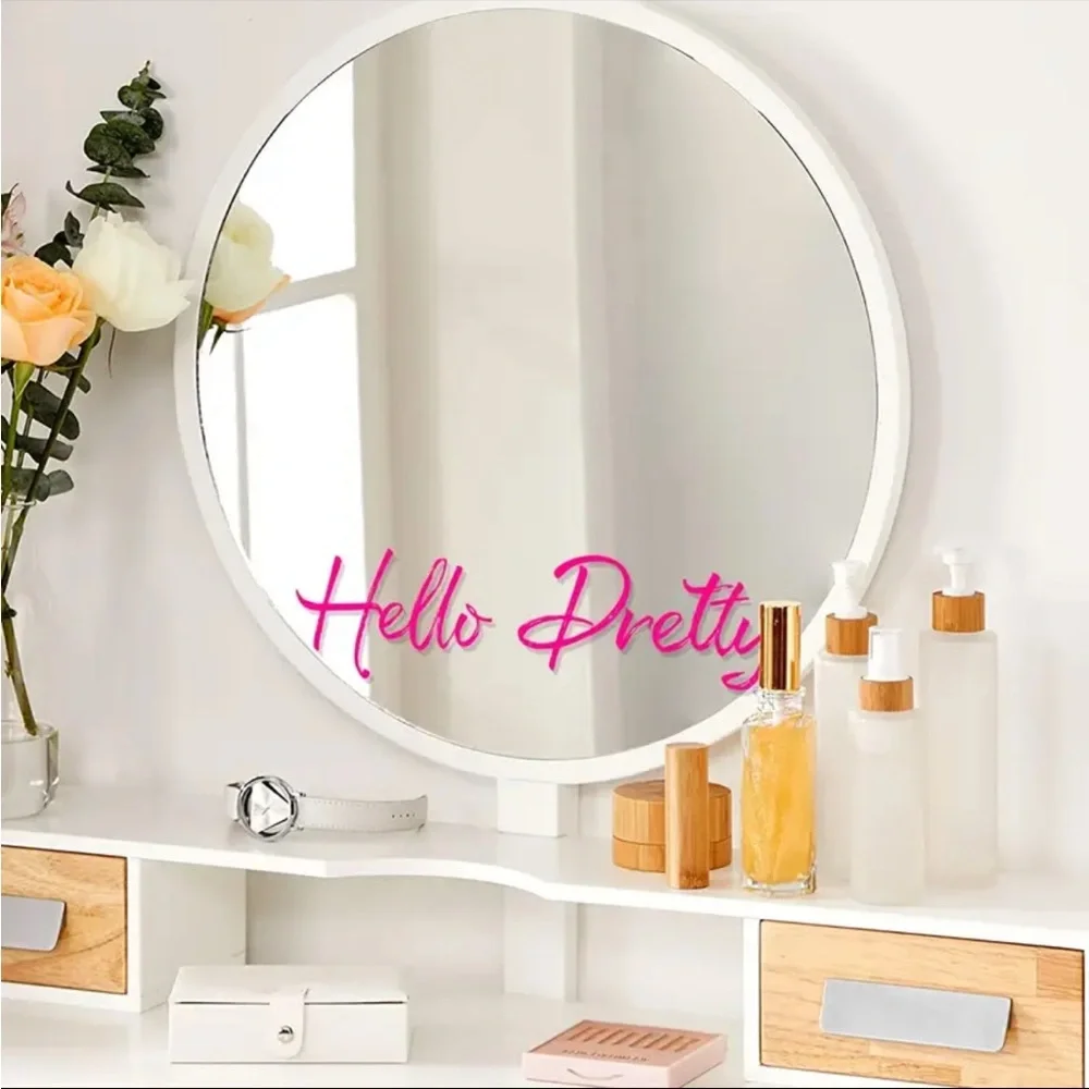 Pink “Hello Pretty” Wall Decal Removable Vinyl Script Lettering NWT